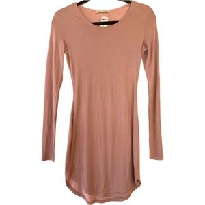 🔸 Casual cute sexy long sleeve mini dress NWT dusty pink